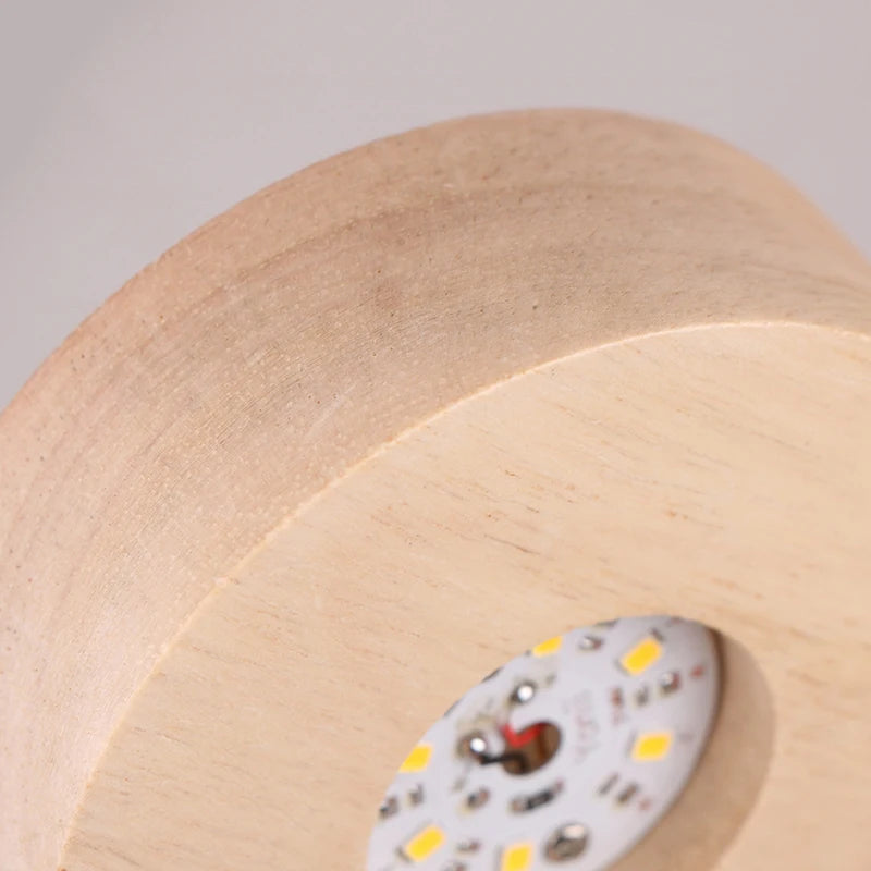 1PC Battery Operated 8/10cm Round Wooden LED Light Dispaly Base Stand Holder Table Night Lamp Base Crystal Glass Art Ornaments