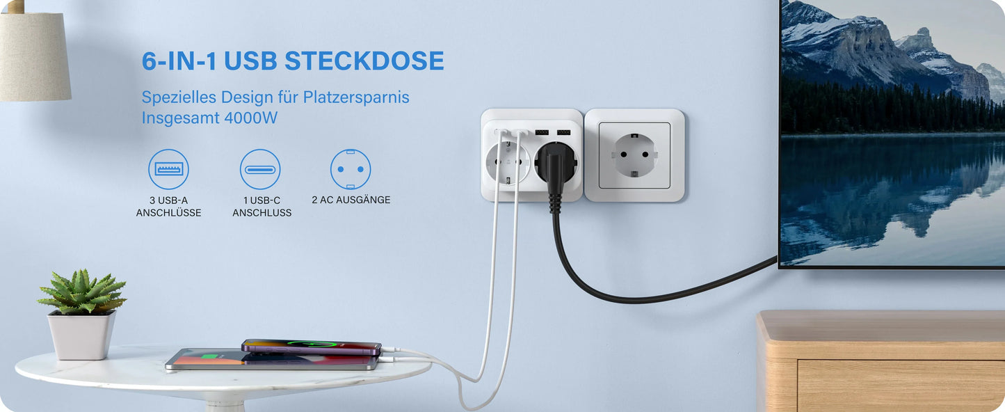 LENCENT USB Sockets dice Without Cable socket EU Socket Adapter Multiple socket EU Outlet Extender