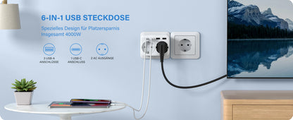 LENCENT USB Sockets dice Without Cable socket EU Socket Adapter Multiple socket EU Outlet Extender