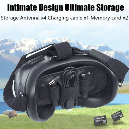 For DJI FPV/Avata Drone V2 Flight Glasses 3 in 1 Dustproof Mat Shading Protective Cover SD Card Antenna Storage Pad Accessories