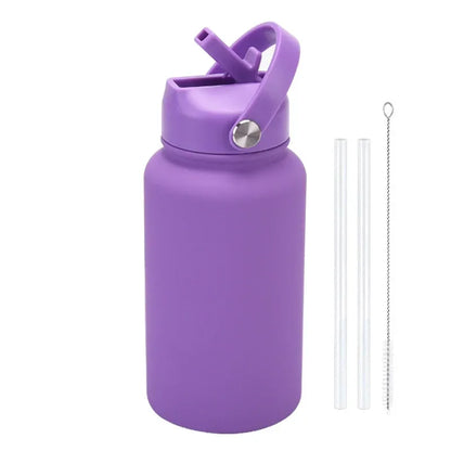 PuraCool Personalised Water Bottle 650ml/22oz Insulated Thermos Customised Tumbler Flask with Straw