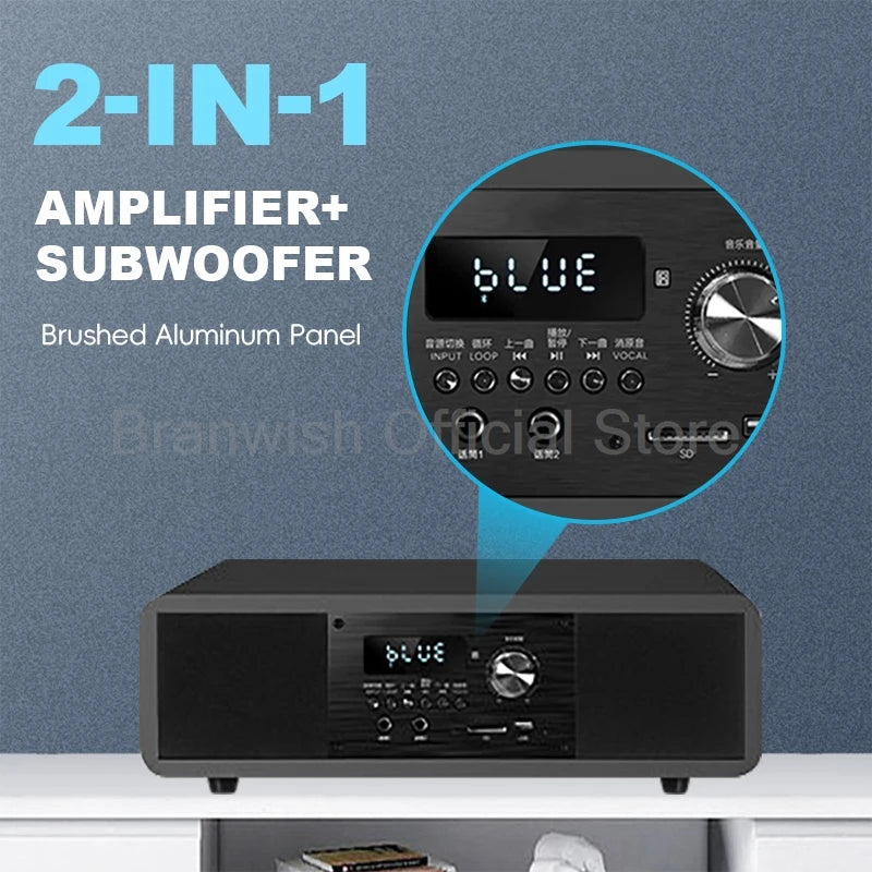 5.1 Channel Home Theater System 200W Peak Power Subwoofer Bluetooth 5.0 Wireless Microphone Wall Mount Speakers For Home KTV