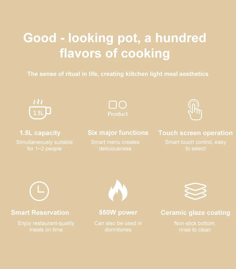 1.5L Rice Cooker Single Double Layer 220V Multi Cooker Non-Stick MultiCooker Steamed Rice hot Pot Electric Cookers kitchen Home