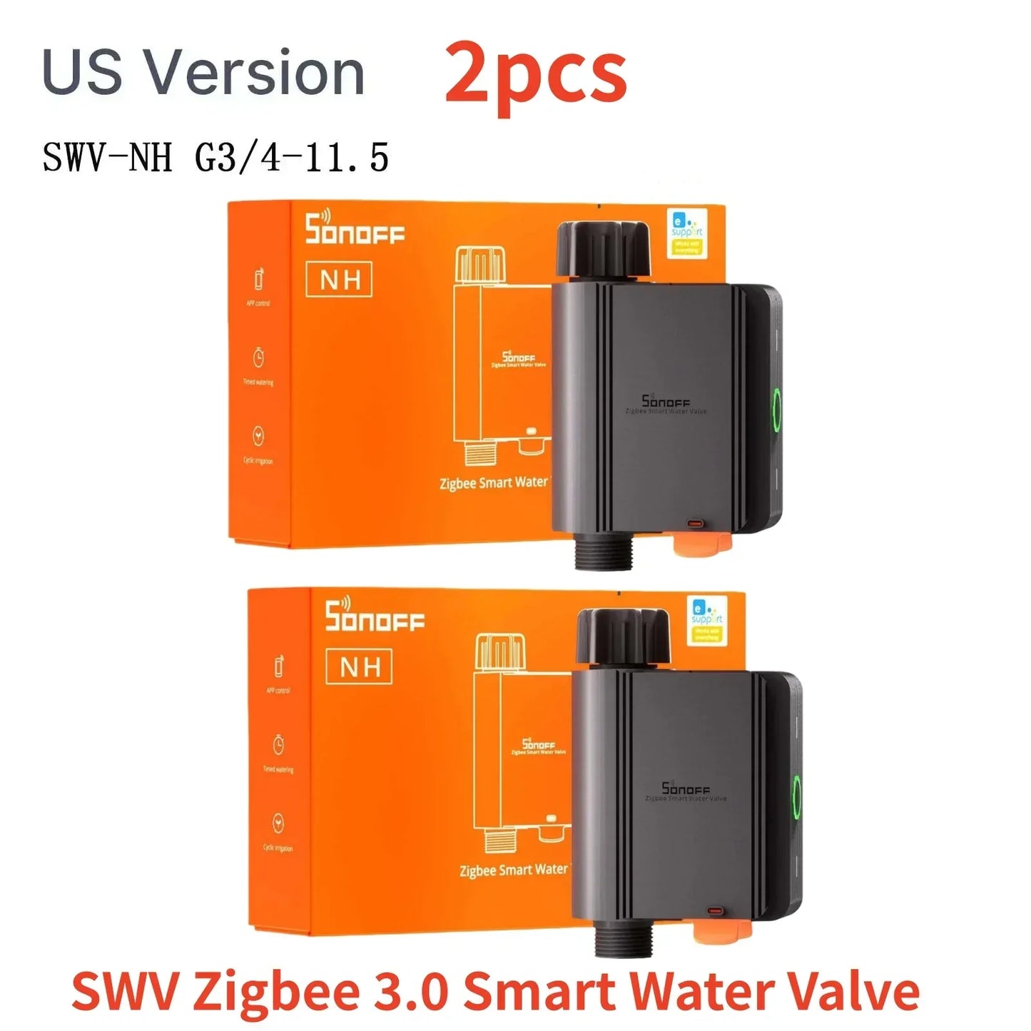 SONOFF SWV SONOFF Water Valve SWV-BSP Faucet Smart Irrigation Controller Systerm Timer App Voice Control Via Alexa Google