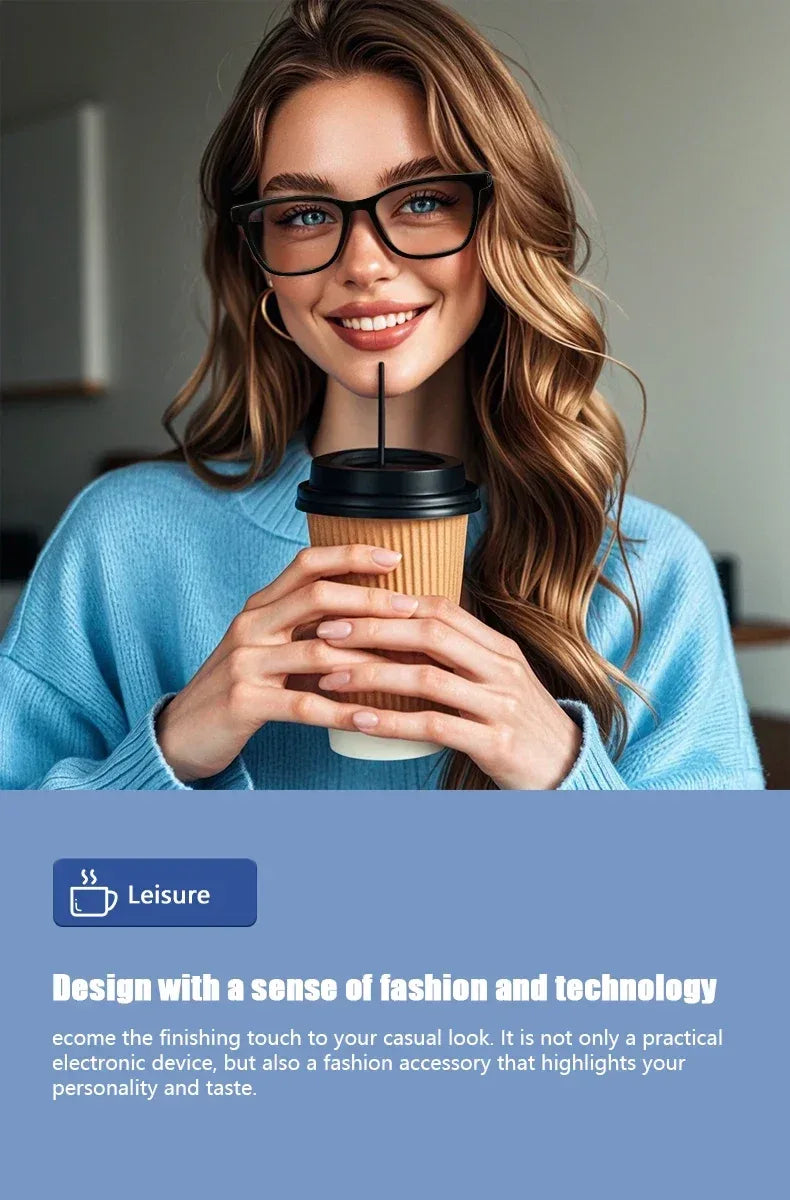 CLLOIO Bluetooth Smart Prescription Glasses Magnet Clip On Polarized Myopia Eyewear Anti Blue Light Progressive Reading Glasses