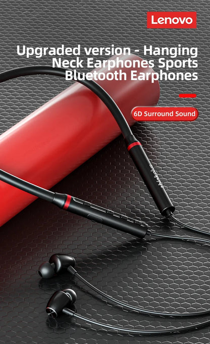 100% Origial Lenovo HE05X Bluetooth Earphones Earphone Waterproof Earplugs HIFI Sound Magnetic Neckband Headset Sports Headphone