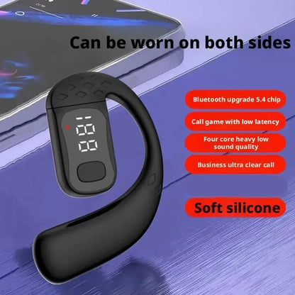 Wireless Bluetooth 5.4 Earphone Long Standby Ear Hook,Business HD Calling Mic Surround Sound Waterproof Earbud Outdoor
