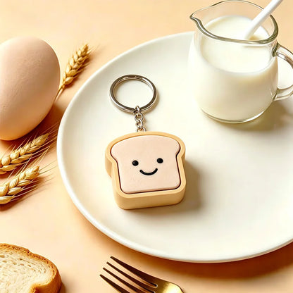 Novelty Gifts Bread Toast Keyboard Clicker Fidget Keychain Stress Relief Focus Boost Quiet Anxiety Toys For Kids Boys Girls