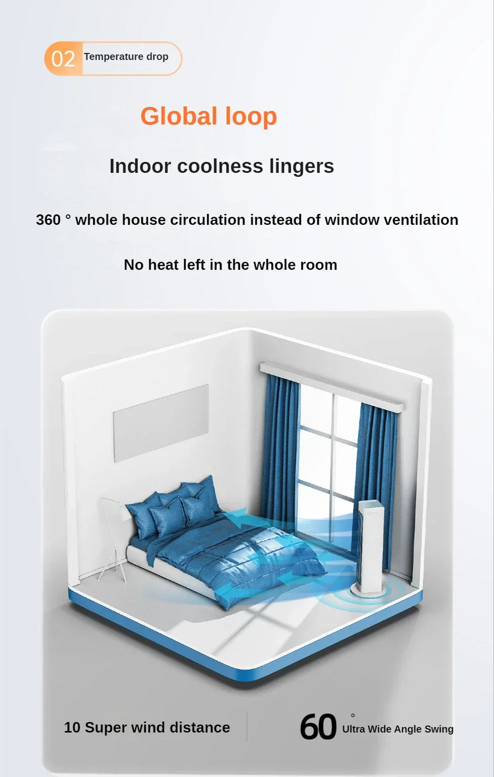 New remote control Wall-mounted Leafless Fan Portable USB Charging Office Air Conditioning Fan Desktop Large Wind Cooling Tower