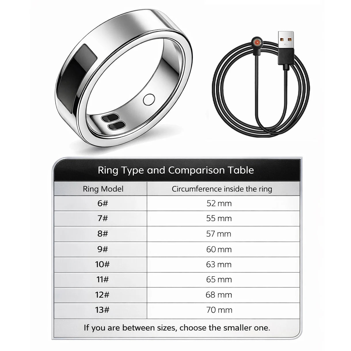 2026 Health Monitoring Smart Ring, Continuous Heart Rate Blood Oxygen Sleep Tracker, Silent Vibration Notification Smart Ring