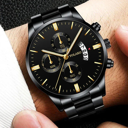 Luxury Men Stainless Steel Watch Calendar Quartz Wristwatch Business Watches Man Clock Relogio Masculino