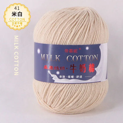 6Pcs Dyed Milk Sweet Soft Cotton Crochet Wool Yarn Thick Yarn Fiber Hand Knitting Wool Crochet Yarn Threads for DIY Sweater
