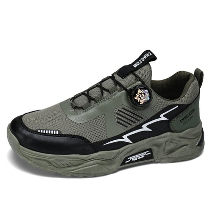 Men's casual sports shoes four season new rotating shoelaces comfort outdoor running walking shoes breathable soft-sole sneakers