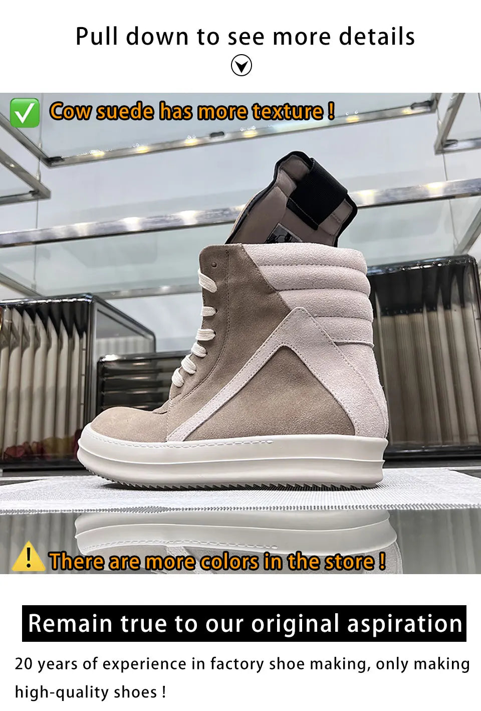 Ro Shoes Men Leather 2025 New Earthy Grey Cow Suede Lace Up Zipper Thick Sole Luxury Geo Women Street Hip-hop Casual Flat Boots