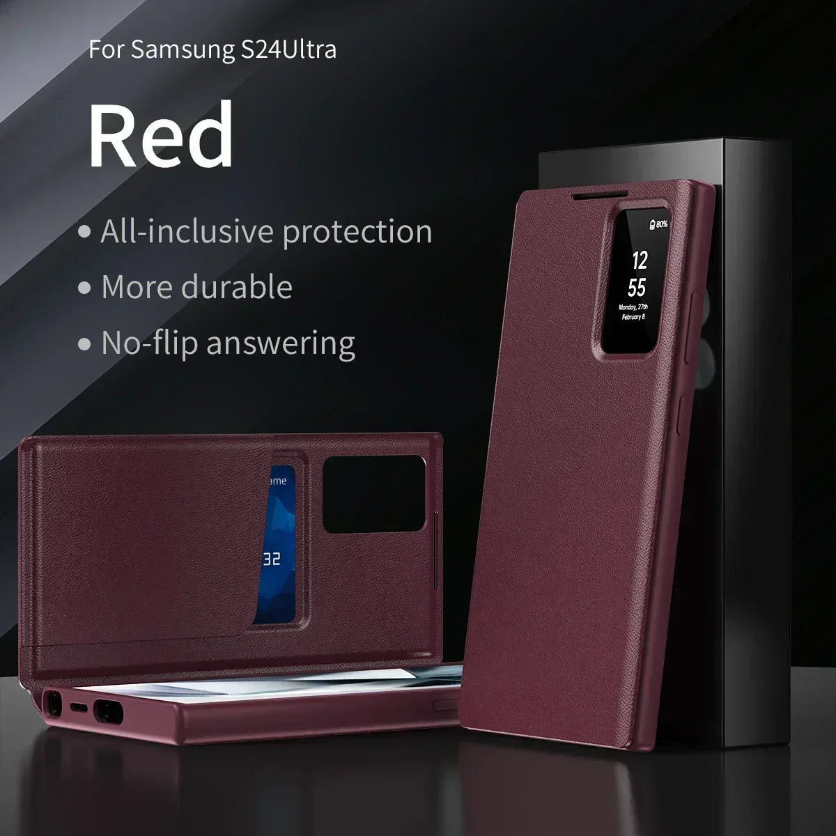 Original High Quality Smart Display LED View Windows Case For Samsung S25 Ultra S24 S23 S22 Plus Flip Wallet Card Phone Cover