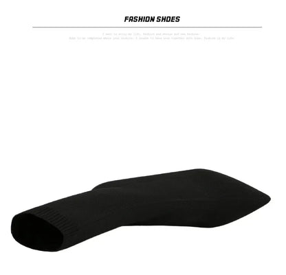 Comemore Knitting Stretch High Heels for Women Fashion Shoe 2025 Spring Autumn Ankle Boot Female Sexy Sock Boots Plus Size 34 42
