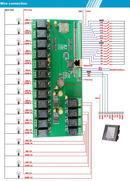 Ethernet Relay Board 16 32 Channel ESP32 WIFI MQTT Home Assistant Domoticz OpenHAB Digital Input Smart Switch