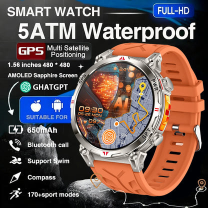 2025 New Professional GPS Sports Smart Watch Outdoor RIDE Run GPS track Swim Watchs Compass Altimeter 5ATM Sports Bracelets Men