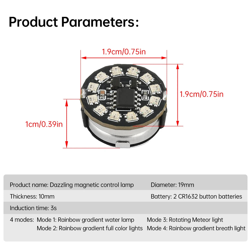 Mini Super Brightness Magnetic Control Lamp Led Single Lights Diy Toys Wireless Illumination Materials Diorama Accessory 1Pcs