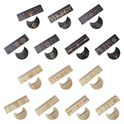 Wooden Stand for Tarot Moon Shape Rectangle Card Set Altar Stand Wood Display Witch Divination Tools Game Accessories Wholesale