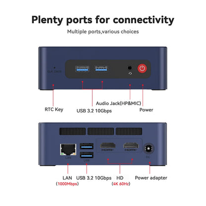 Beelink Mini PC SER5 Max AMD R7 6800U 7735HS R5 5500U R3 3200U 16G 500G NVME Windows Type-C Triple Screen Gamer Mini Computer