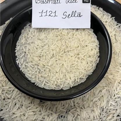 1121 White Sella Basmati Rice Premium Fresh Aromatic Aged Long Grain Soft Texture Non-Sticky Parboiled Export Quality Saanvisha