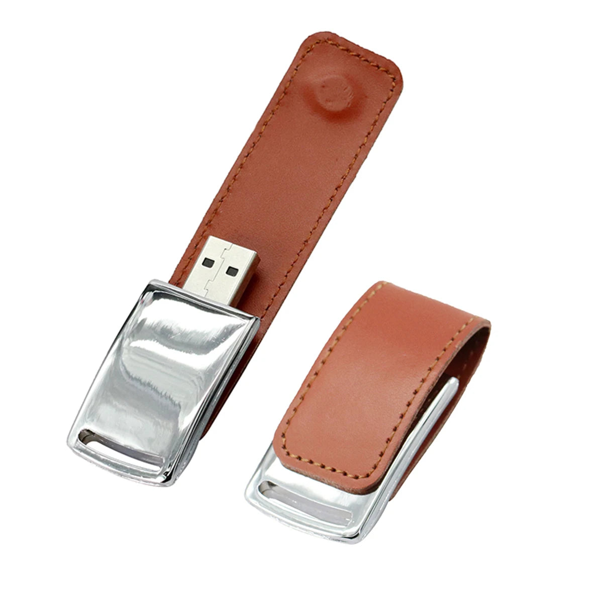 Pendrive 256GB USB Flash Drive Leather with Metal Keychain 64GB 32GB 8GB Business Usb Memories Disk 128GB Pen Drive Memory Stick