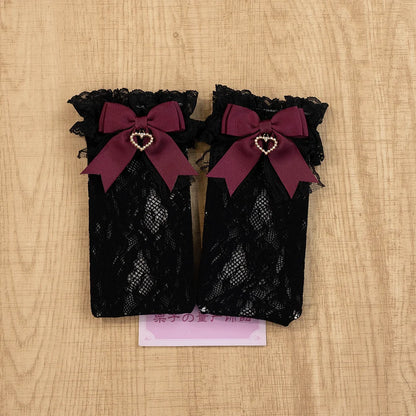 JK Lolita Lace Stockings Bow Knot Sweet Socks Female Long Stocking Teen Uniform Calf Socks Student Cute JK Socks