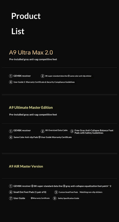ATK DragonFly A9 Air Ultimate Wireless Gaming Mouse PAW3950 Ultra 42000DPI 750IPS 8KHz RGB Ergonomic For Windows MacOs PC Gifts