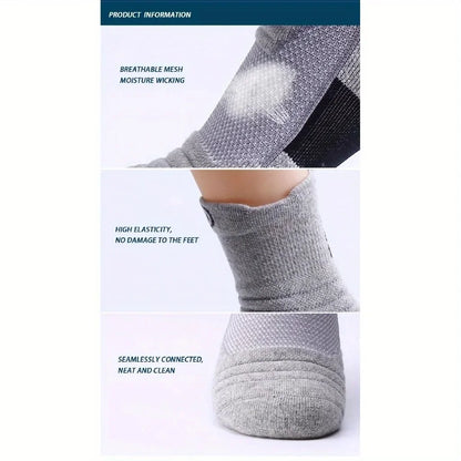 3 Pairs Men's Comfort Fit Cushion Performance Athletic Crew Socks For Outdoor Sports