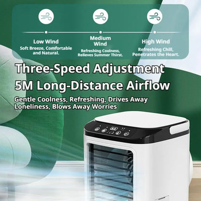 USB Mini Evaporative Air Cooler Desktop Spray Humidifier Fan 900ML Water Tank, Portable Water Cooling Fan for Home Office Use