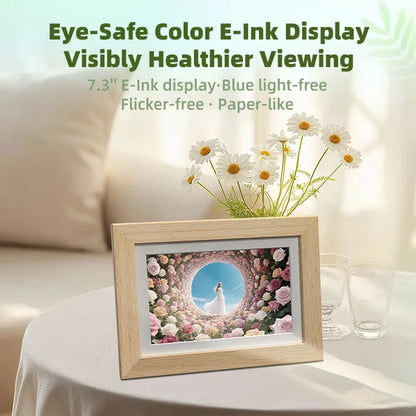 Bigme F7 E-ink Digital Picture Frame, 7.3-inch paper-like digital photo frame support WIFI, 1300mAh battery ultra-long standby