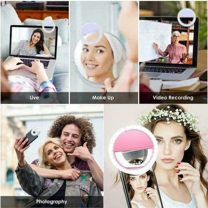 LED selfie fill light, mobile phone lens fill light, suitable for iPhone, Samsung, Xiaomi, Huawei mobile phone selfie fill light