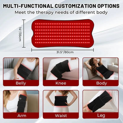 210pcs LED Bead Red Light Belt Red Infrared Light Therapy Pad LED Beauty Devices for Face and Body Back Knee Hands Feet Relief