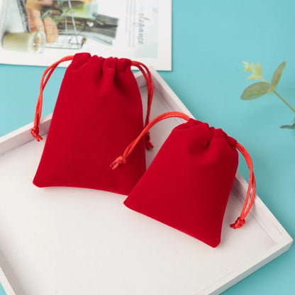 5Pcs Velvet Jewelry Small Pouches for Valentine's Day Marriage Party Gift Display Packing Bag Earrings Rings Organizer Bag