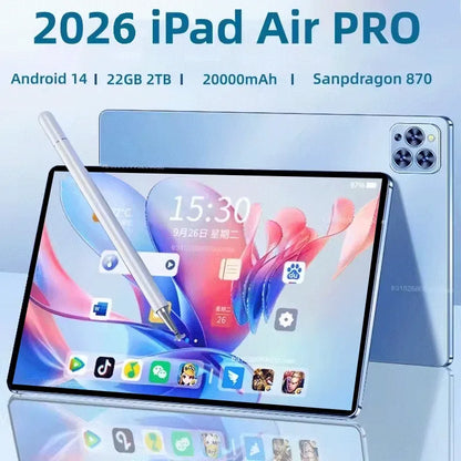 IPad Air Pro 11 inch Global Edition Original Tablet 22GB 2TB Android 14 4K HD 5G Dual SIM Video Call WIFI HD Screen Tablet