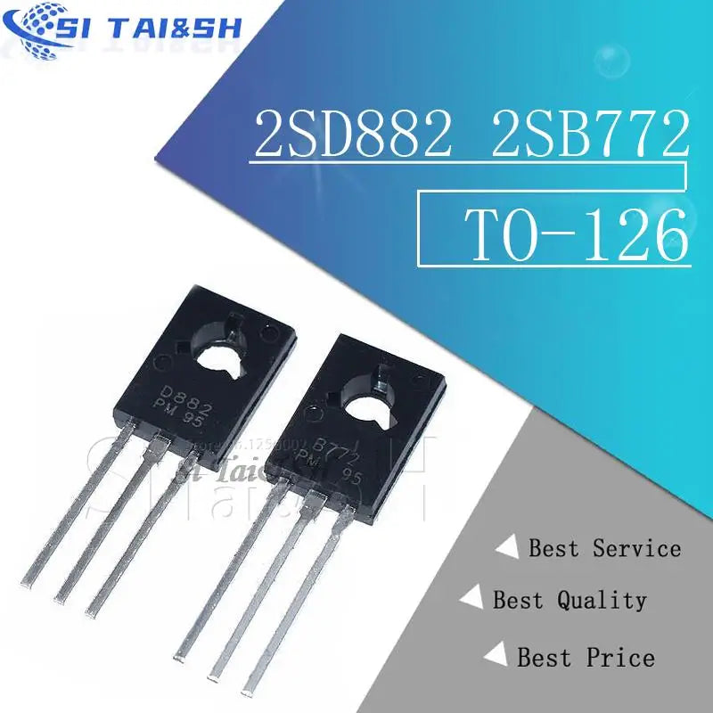 Si Tai&SH 20PCS 2SD882 2SB772 TO-126 ( 10PCS D882 + 10PCS B772 ) TO126  new and  original Data system