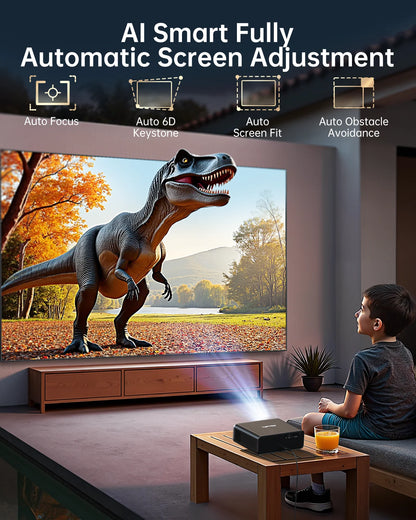 TOPTRO A1 4K Projector Official Netflix 1000ANSI Native 1080P Auto Focus & Keystone 38000 lumens BT5.2 WIFI6 Smart Home Theater