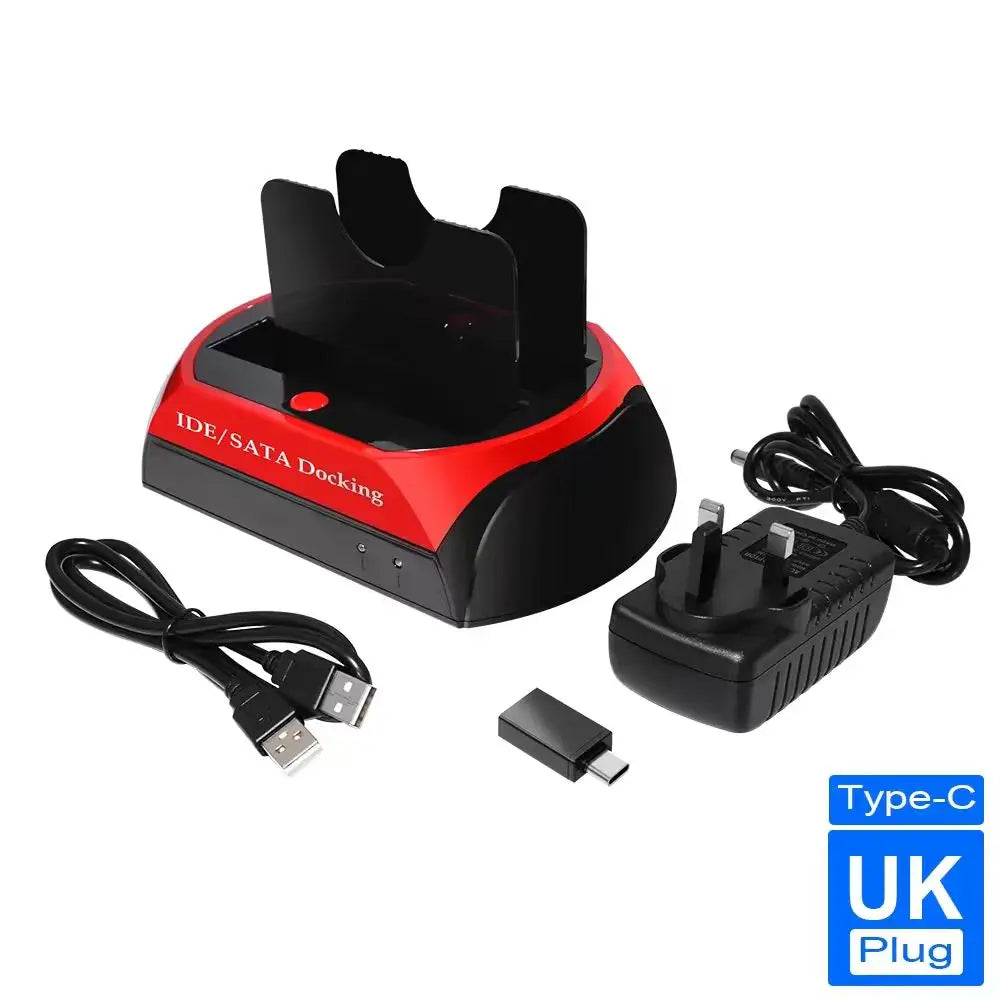 2.5 & 3.5 IDE/SATA Universal Hard Drive Dock - Dual-Disk, Dual-Use Serial & Parallel Ports for Maximum Mobility