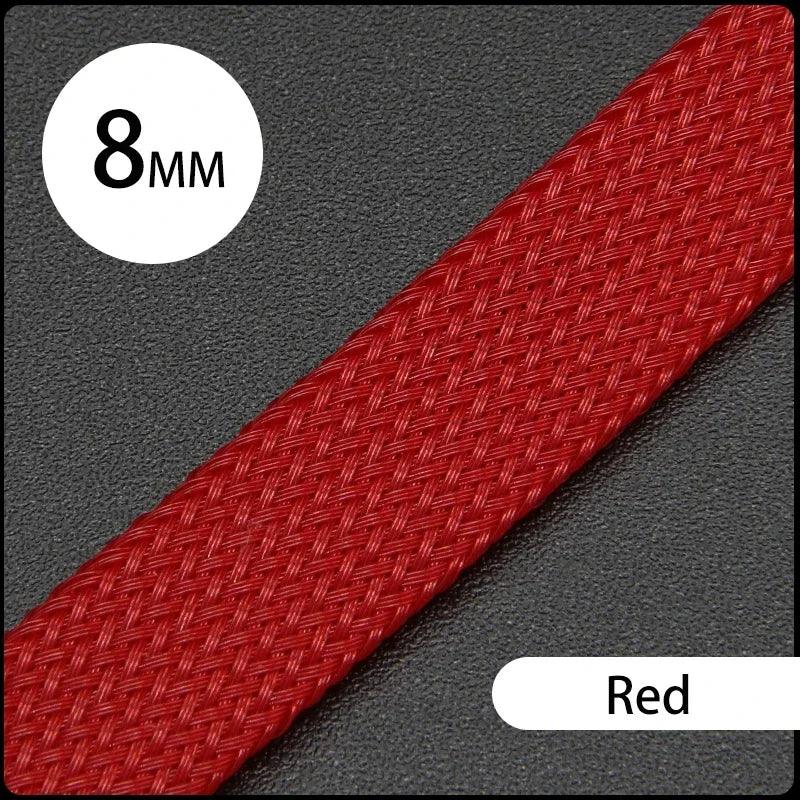 1~50M PET Braid Sleeve High Density 8mm Insulated Expandable Braided Wires Organizer Cable Wrapping Sheath Protector