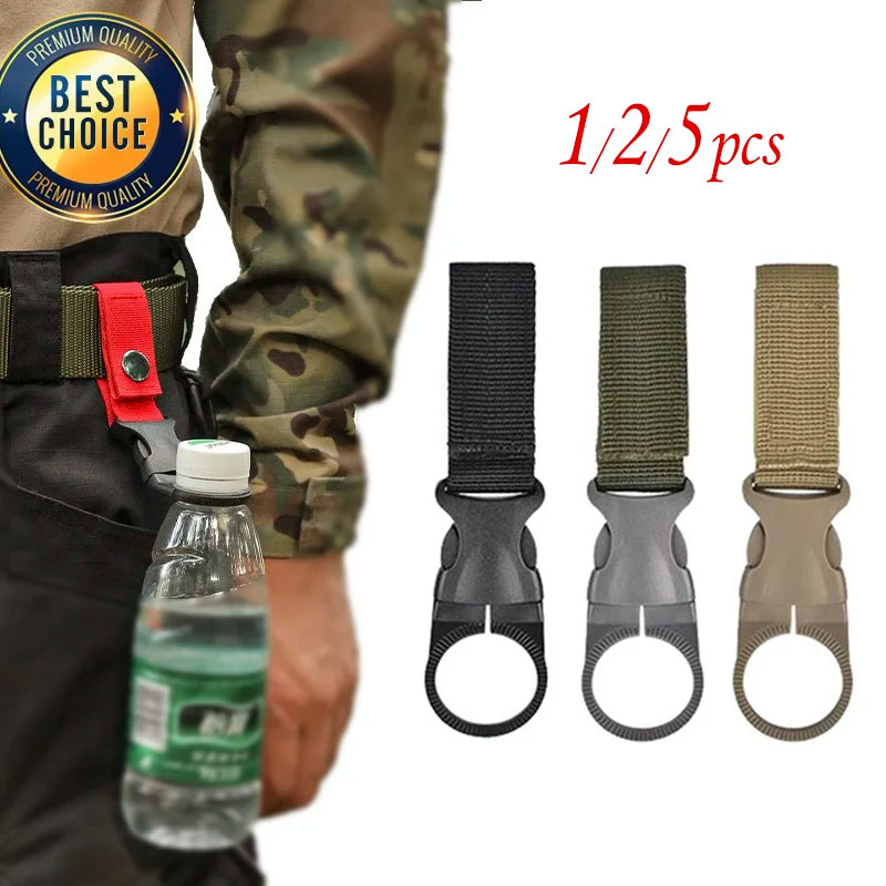 1/2/5pcs Hanging Bottle Buckle Clip Carabiner Portable Water Bottle Holder Clip Belt Backpack Hanger for Outdoor Camp Hiking