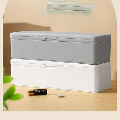 Simplicity PP Battery Organizer Fall Prevention Wear-resistant Battery Storage Box Large Capacity Bilayer Data Cable Case