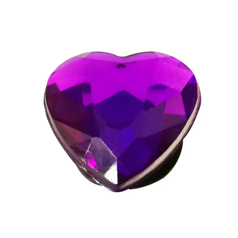 1PCS Bling Crystal PVC Shoe Charms Flower Heart Shaped Gem DIY Accessories Shoe Decorations Charms Transparent Diamond