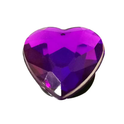 1PCS Bling Crystal PVC Shoe Charms Flower Heart Shaped Gem DIY Accessories Shoe Decorations Charms Transparent Diamond
