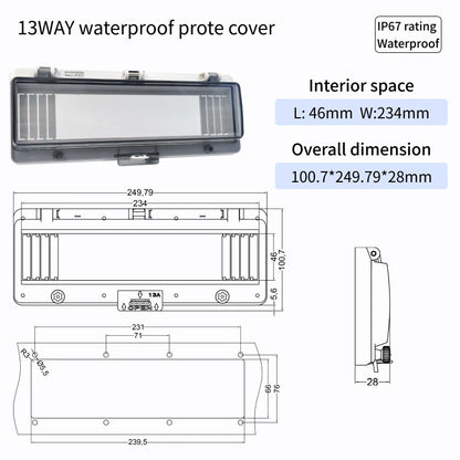 Outdoor Waterproof Window Cover with Lockable Circuit Breaker Electrical Box, Transparent Cover for IP67-Rated Button and Instru