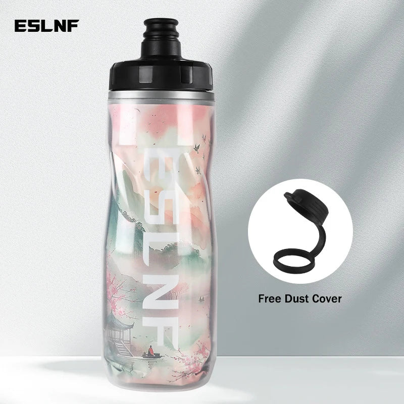 Insulated Cold Cycling Water Bottle Portable 610ml MTB Bottle Ultralight Dustproof Sports Bottle