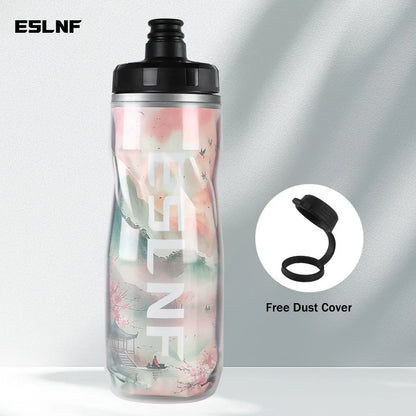 Insulated Cold Cycling Water Bottle Portable 610ml MTB Bottle Ultralight Dustproof Sports Bottle