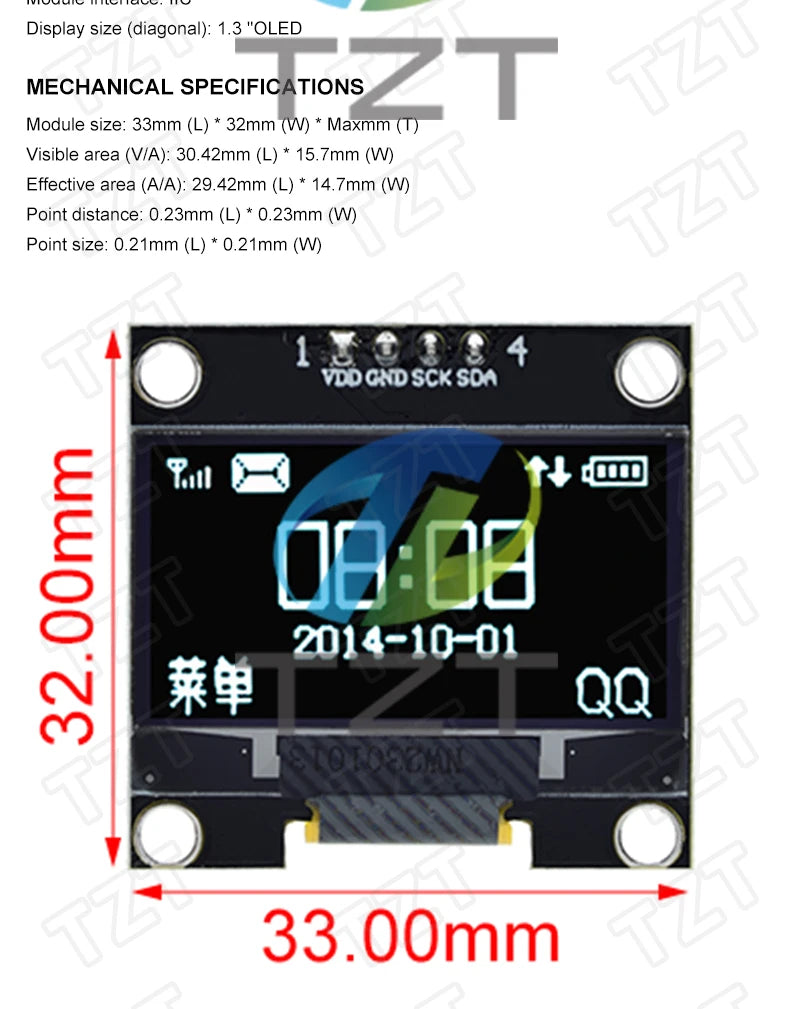 1.3 inch OLED module SPI/IIC I2C Communicate white/blue color 128X64 1.3 inch OLED LCD LED Display Module 1.3" OLED Module