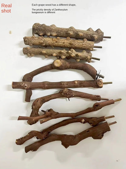 1Pc Pet Standing Stick Wild Grape Wood Pole Parrot Cockatiel Parakeet Station Board Bite Claw Grinding Toy Bird Cage Accessories