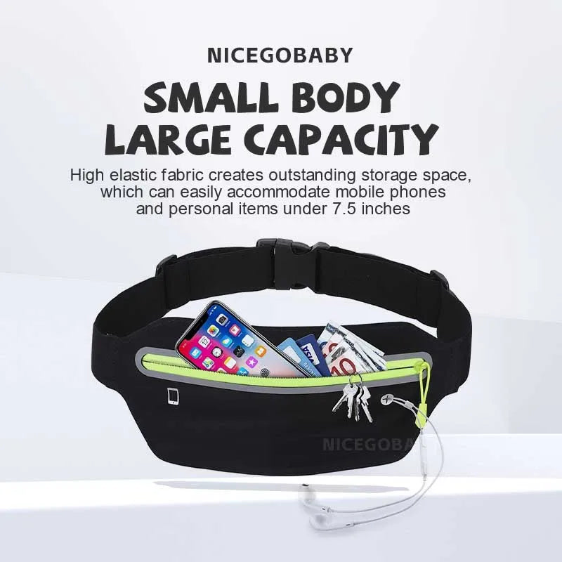 Sports waist pack Multi-functional outdoor running mobile phone men's and women's fitness waterproof invisible pocket ultra-thin